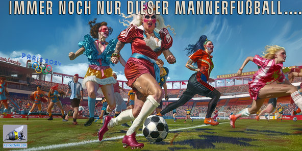 politischer Poster von Czeslaw Gorski - maennerfussball ist langweilig